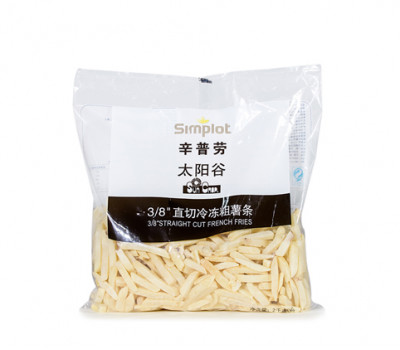 辛普劳 太阳谷3/8直切冷冻粗薯条 （2kg*6/箱）