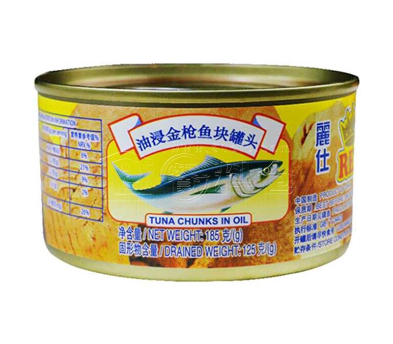 丽仕 油浸金枪鱼块罐头185g*5特惠组